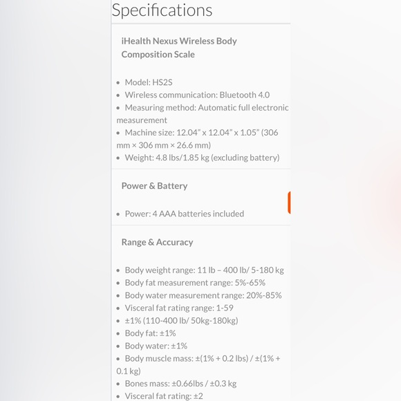iHealth Nexus Wireless Body Composition Scale - Picture 9 of 9